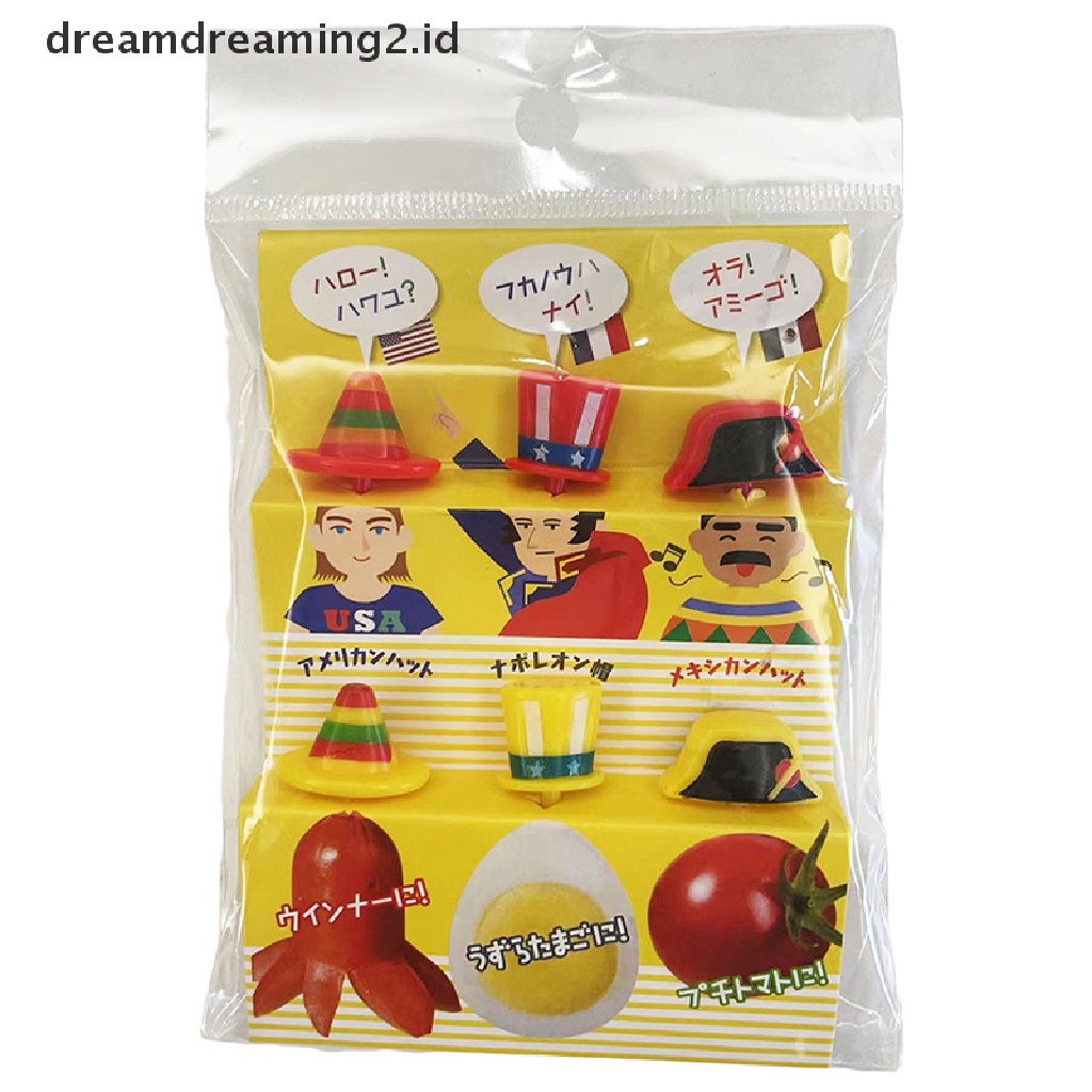 (hot) 1set Topi Kartun Lucu Anak Garpu Buah Plastik Bento Lunch Dessert Tusuk Gigi//