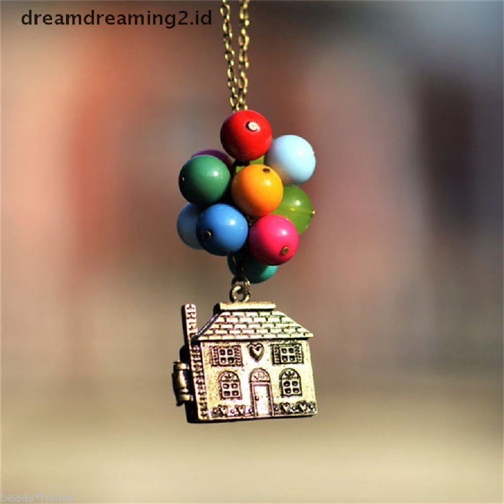 (hot) New House with Balloons Up Movie Chain Pendant Kalung Hadiah Anniversary Antik//