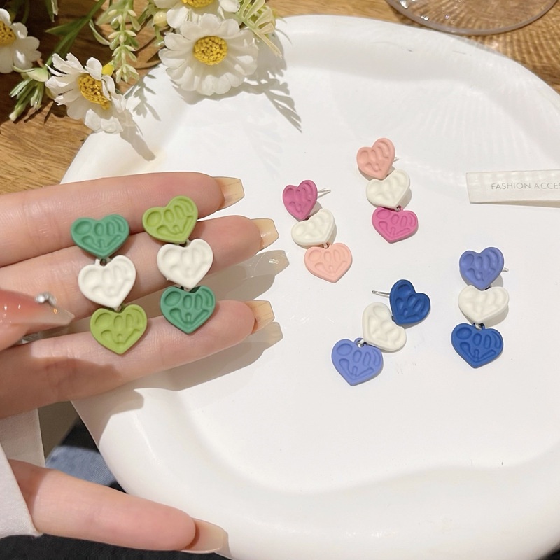 Anting Pink Manis Perempuan2023 New Love Dan Anting Lucu