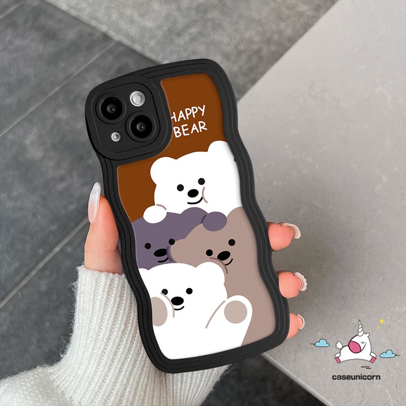 Redmi Note10 11 11Pro 10s 11s 8 9 9s 10Pro Redmi 12C 10 9A 10A A1 9 10C 9T A1+9C POCO X3 NFC Pro M3 Mi 11T Pro Creative The Puzzle Pattern Beruang Lucu Wavy Edge Cartoon Soft Sarung