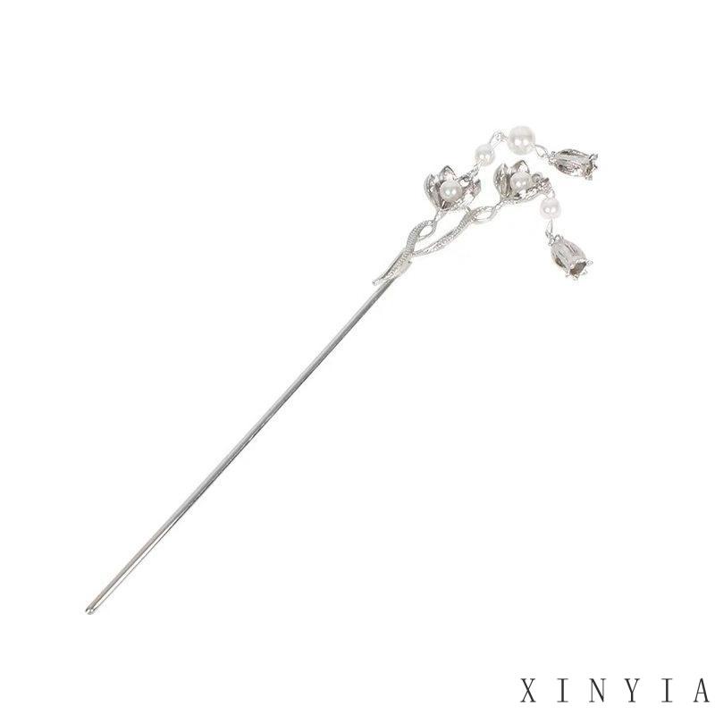 [xinyia.id11] Super Peri Indah High-end Retro Rumbai Mutiara Jepit Rambut Gaya Dingin Perempuan Hairpin