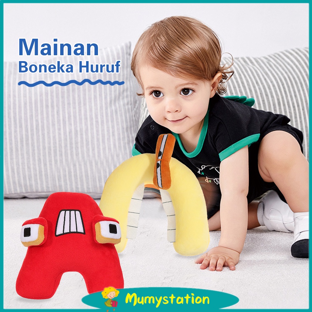 Mumystation Mainan Boneka Bantal Balok Bangunan Desain 26 Huruf Alfabet Mainan Edukasi Anak