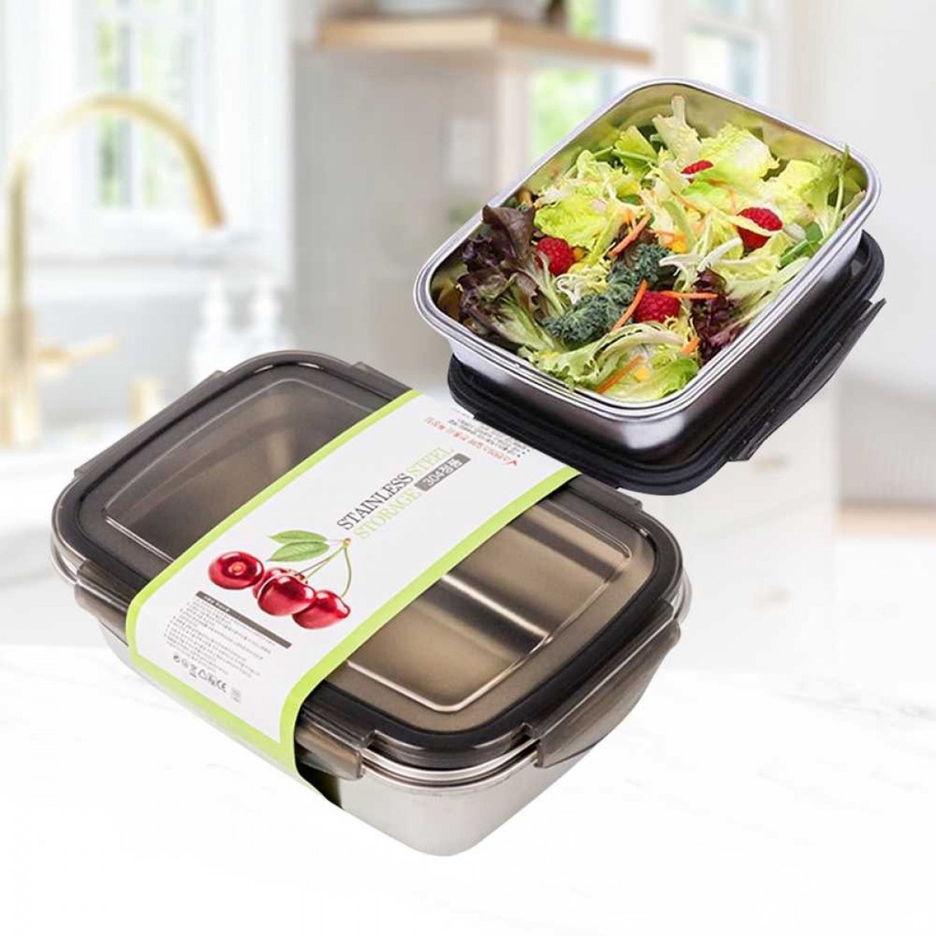 Kotak Tempat Makan Bento Bekal Homefavor Lunch Box Stainless Steel