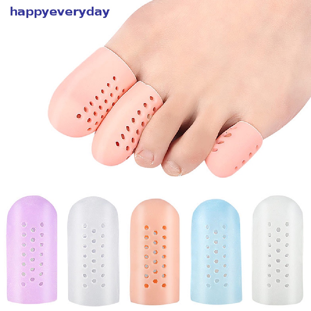 [happy] 1pasang Pelindung Jari Kaki Silicone Gel Cover Cap Toe Separator Pereda Nyeri [ID]