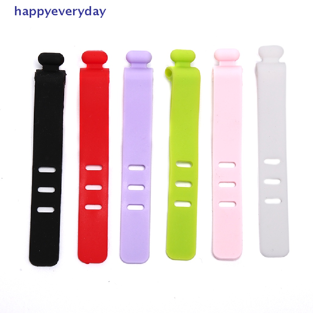 [happy] Silicone Kabel Data Organizer Headphone Cord Finishing Buckle Wrap Tie Strap [ID]