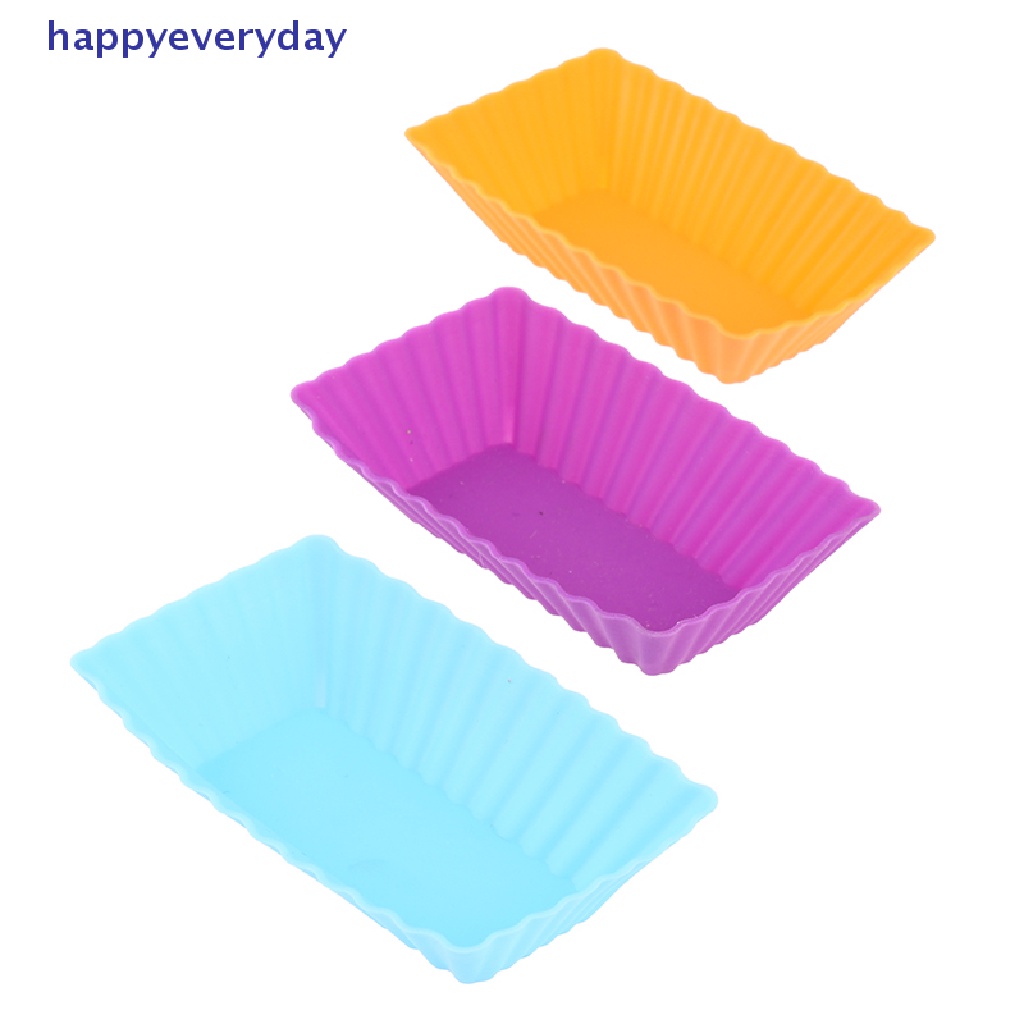 [happy] Silicone Reusable Cake Mold Jelly Cetakan Kue Cupcake Maker Alat Pastry Dapur [ID]