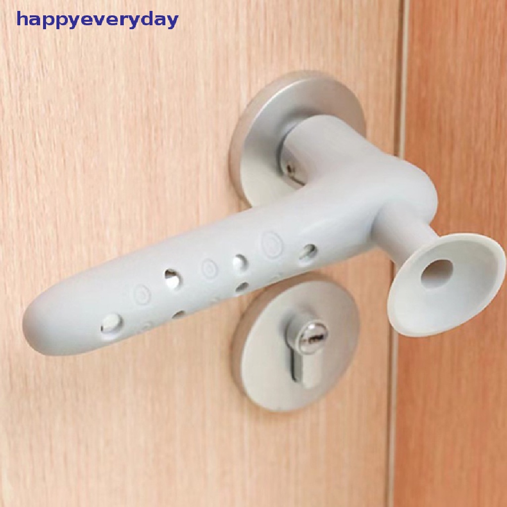 [happy] Silicone Door Handle Stopper Anti-Tabrakan Pad Perlindungan Gagang Pintu Dinding Mute Bantalan Peredam Suction Cup Furniture Hardware [ID]
