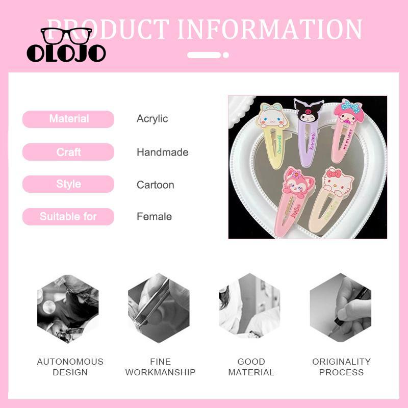 【COD】Duckbill Clip Cute Melody Kuromi Jepit Rambut Poni Klip Samping Kartun Hair Clip