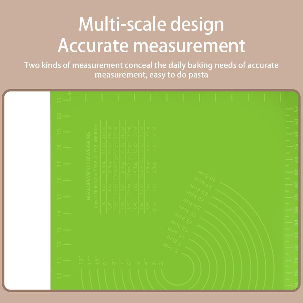 Mat Silikon Tebal Alas Tepung Pengaduk Anti Lengket Dengan Skala Kitchen Gadget Tatakan Crepes Pizza Sheet Aksesoris