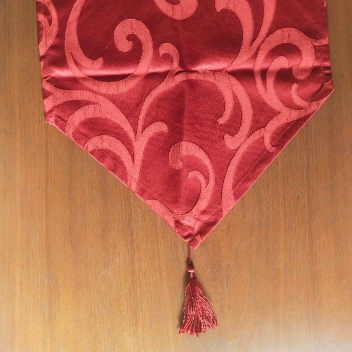 TAPLAK MEJA TABLE RUNNER INFORMA RED RUMBAI 34X195 POLYESTER TRIBAL