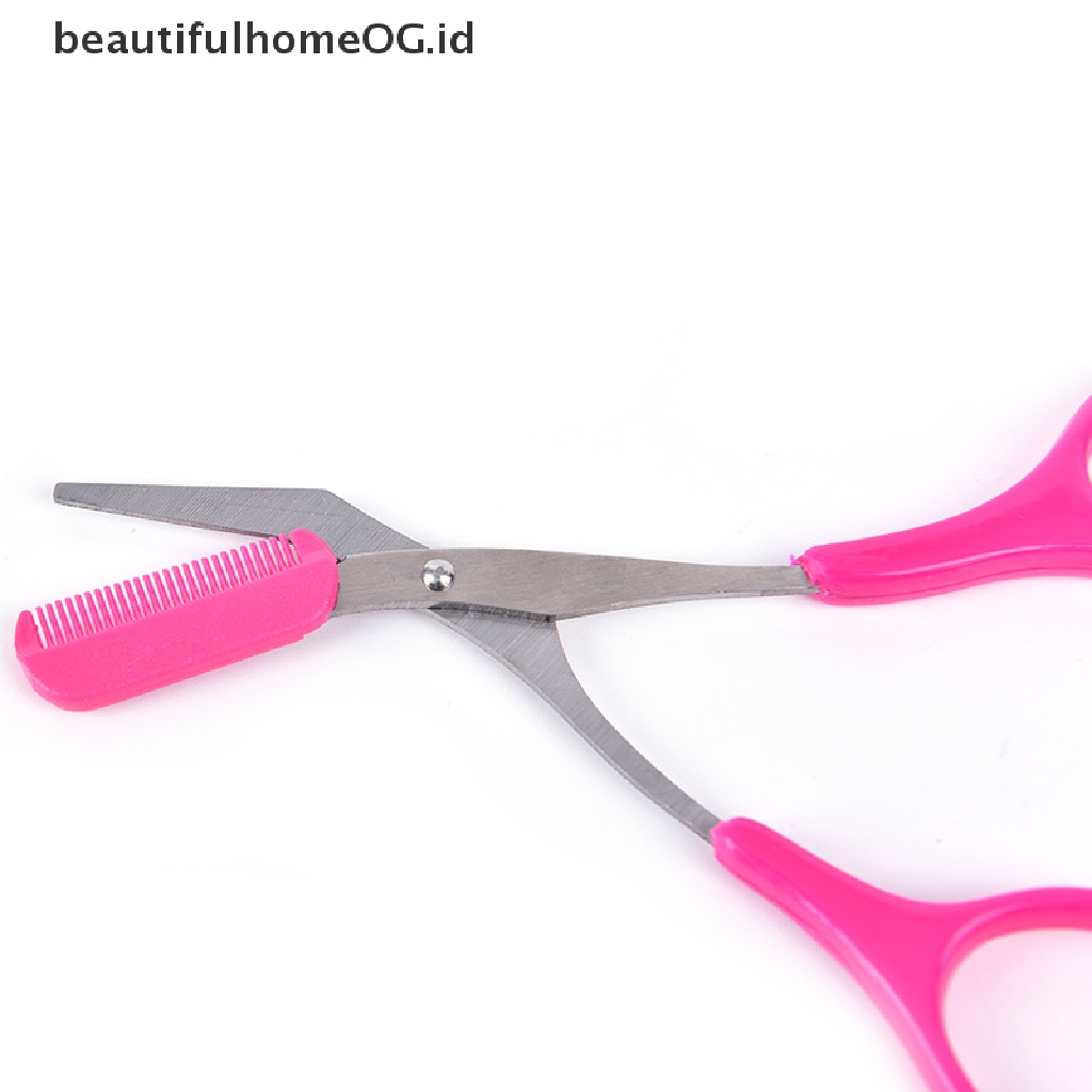 // Beauty// woman Brow trimmer scissors with comb grooming shaping shaver Penghilang Bulu **