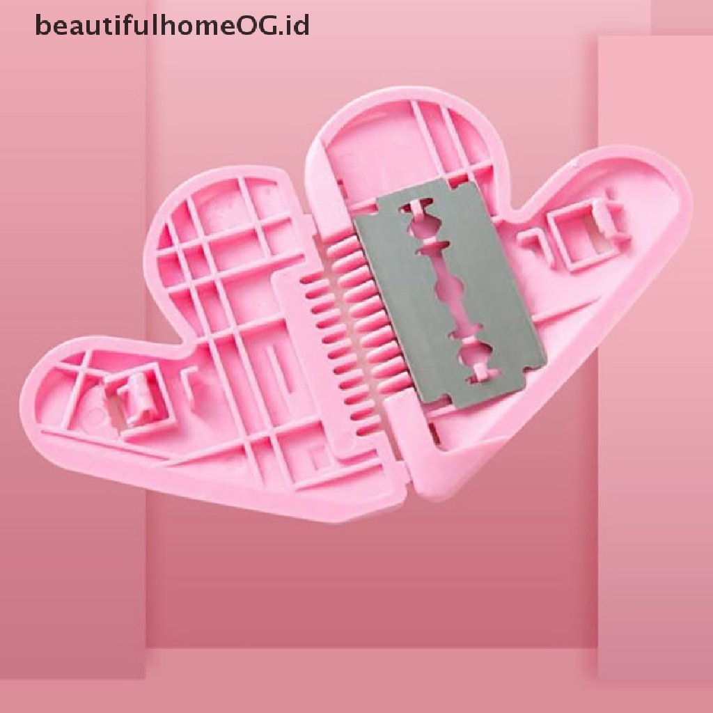 // Lebaran// New Pink Mini Hair Trimmer Love Heart Shape Hair Cutg Comb Dengan Pisau **