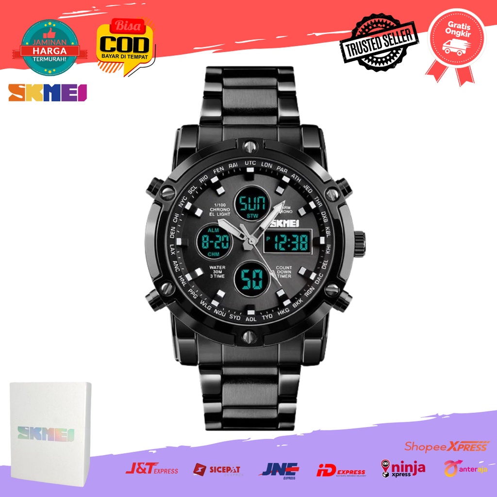 COD] Jam Tangan Double Time Digital Analog SKMEI SK1389/ SK 1389 / 1389 Water resist / Tahan Air