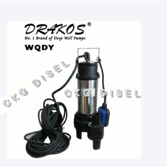 POMPA AIR CELUP AIR KOLAM 2 INCH 1.5HP WQDY7-15 DRAKOS OTOMATIS