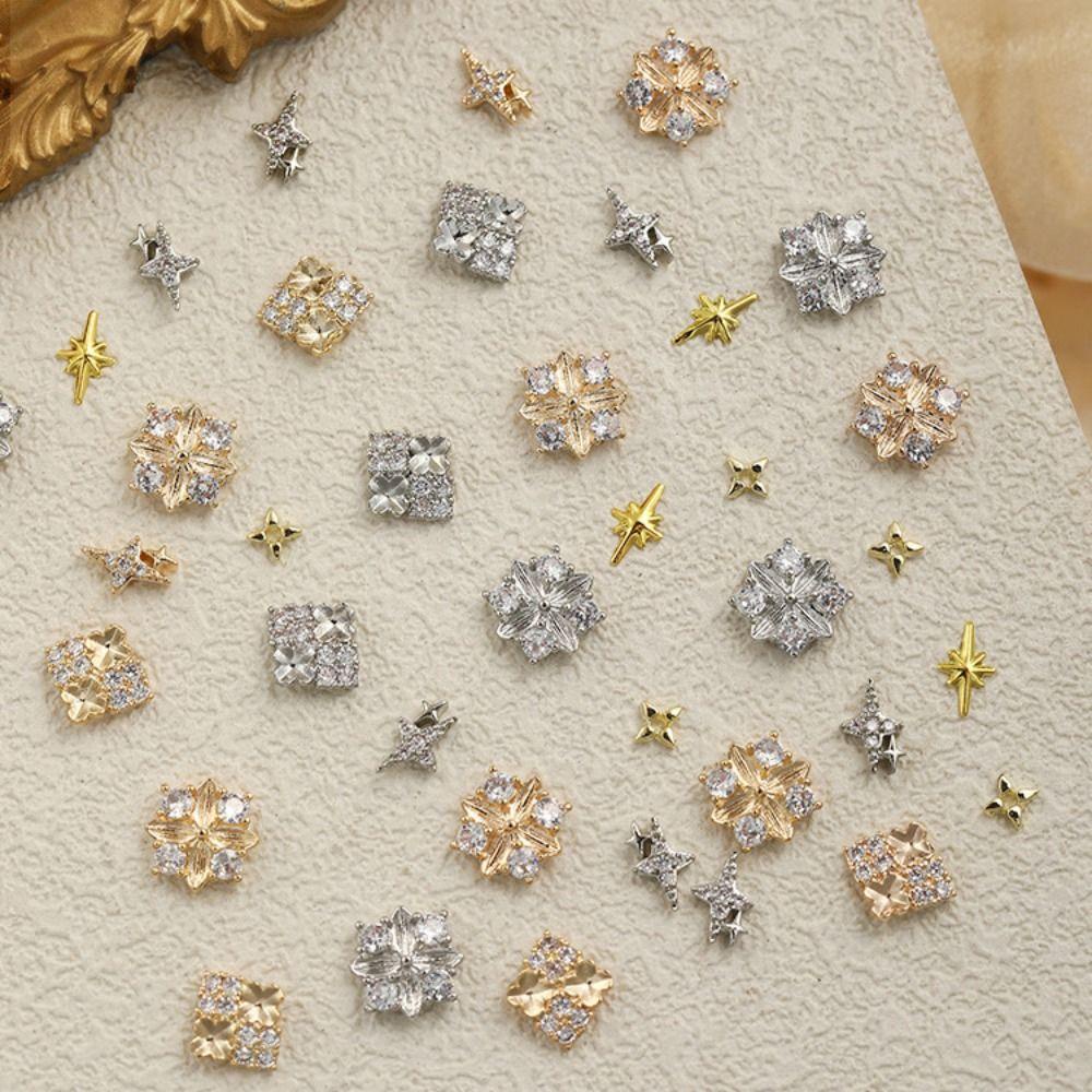 Rebuy Nail Art Dekorasi 3D DIY Gaya Perancis Retro Cantik Elemen Alloy Aksesoris Kuku