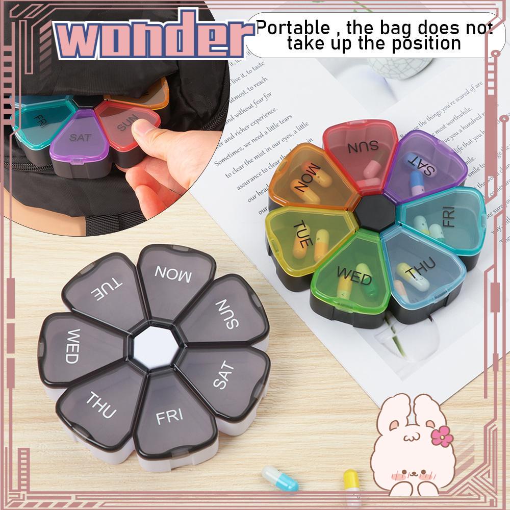 Wonder Pill Box 7hari Kotak Penyimpanan Travel Organizer Tempat Tablet