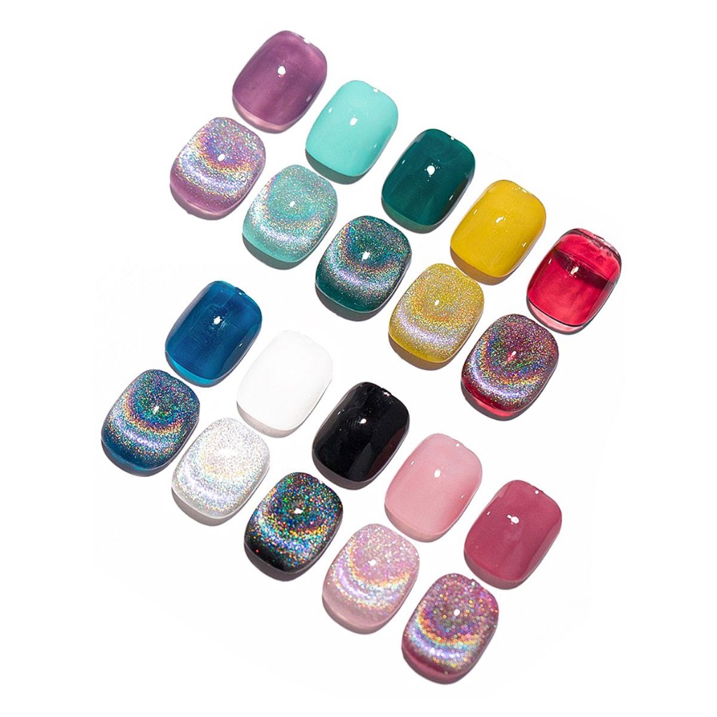 FINY HOLOGRAM GEL CAT EYE GEL POLISH RAINBOW / FINY KUTEK GEL PELANGI SILVER CAT EYE