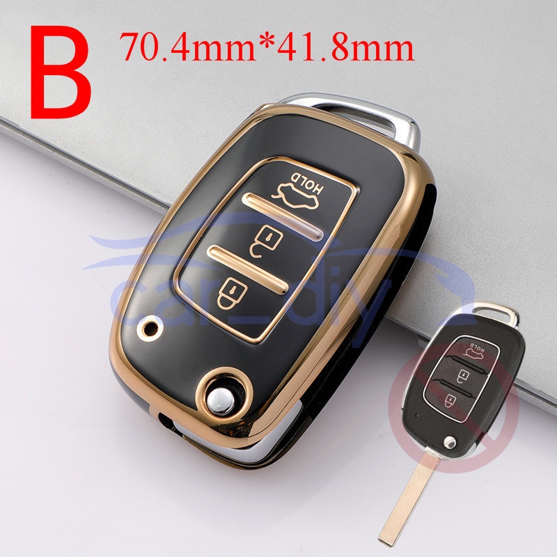 Kasus Kunci TPU Penutup Jarak Jauh Gantungan Untuk Hyundai Accent Verna Celesta Sonata Elantra Tucson Cangkang Pelindung Car Remote Key Case