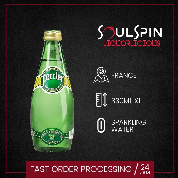 

Perrier Original Sparkling Mineral Water 330ml ( Khusus Instan - Only Instant Delivery )