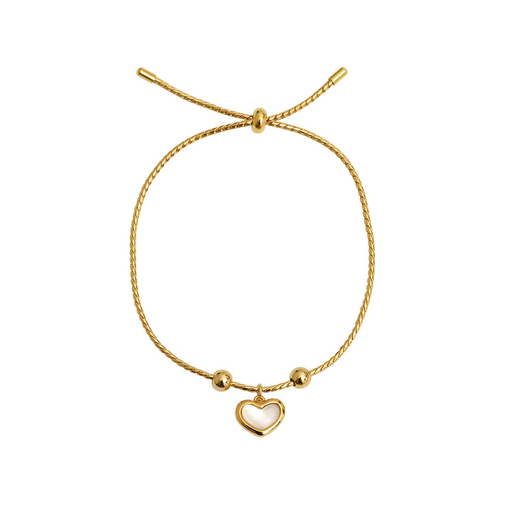Ahellogirl Gelang Charm Adjustable Liontin Cinta Hati Fashion Gaya Korea Untuk Wanita