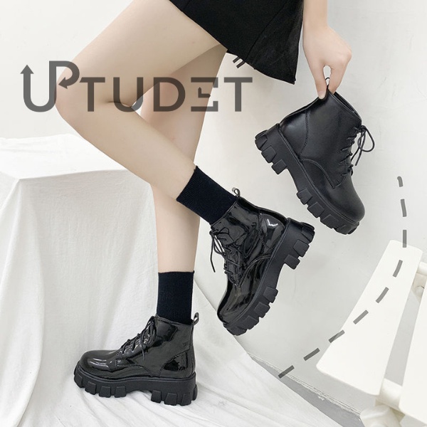 Sepatu Boots Wanita Import Hitam Docmart Premium Quality