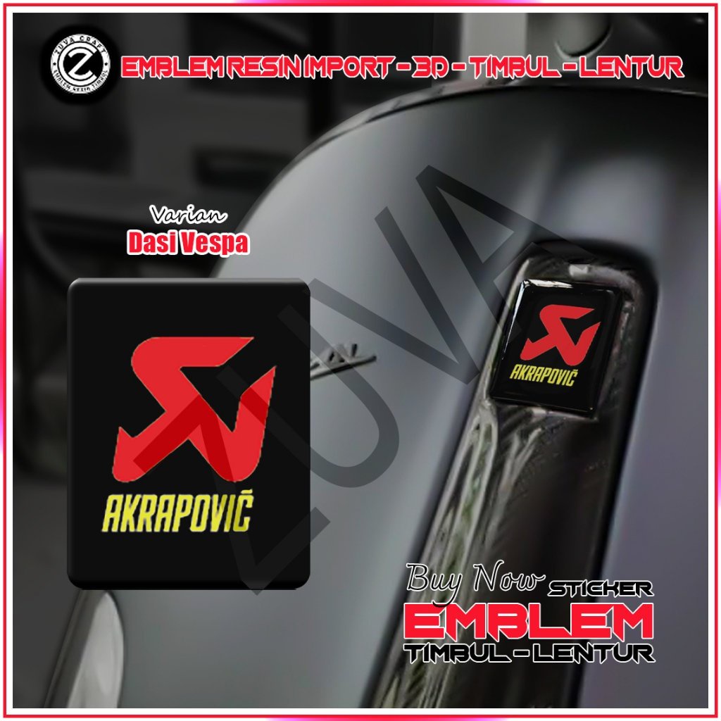 STIKER EMBLEM VESPA LOGO AKRAPOVIC EMBLEM TIMBUL STIKER VESPA DASI VESPA VESPA RESIN LENTUR Vespa LX