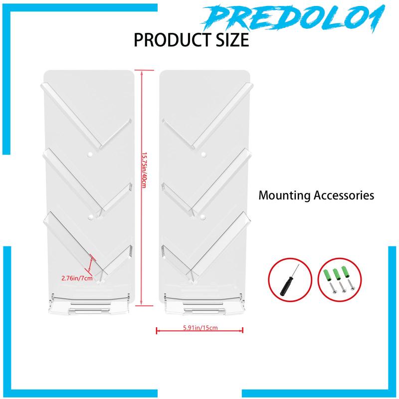 [Predolo1] 2pcs Rak Penyimpanan Bahan Akrilik Tahan Lama Yang Dipasang Di Dinding Untuk Kamar Mandikantor