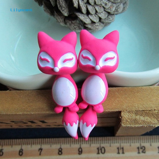 Lilyscent 1Pc Wanita Chic Lucu 3D Fox Ear Stud Hadiah Pesta Indah Kartun Hewan Anting