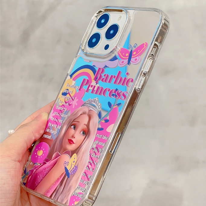 IPHONE Case Kartun Disney Princess Cocok Untuk Iphone14 13 12 11 Pro Max Electroplated Cover Pelindung Cermin Soft Casing