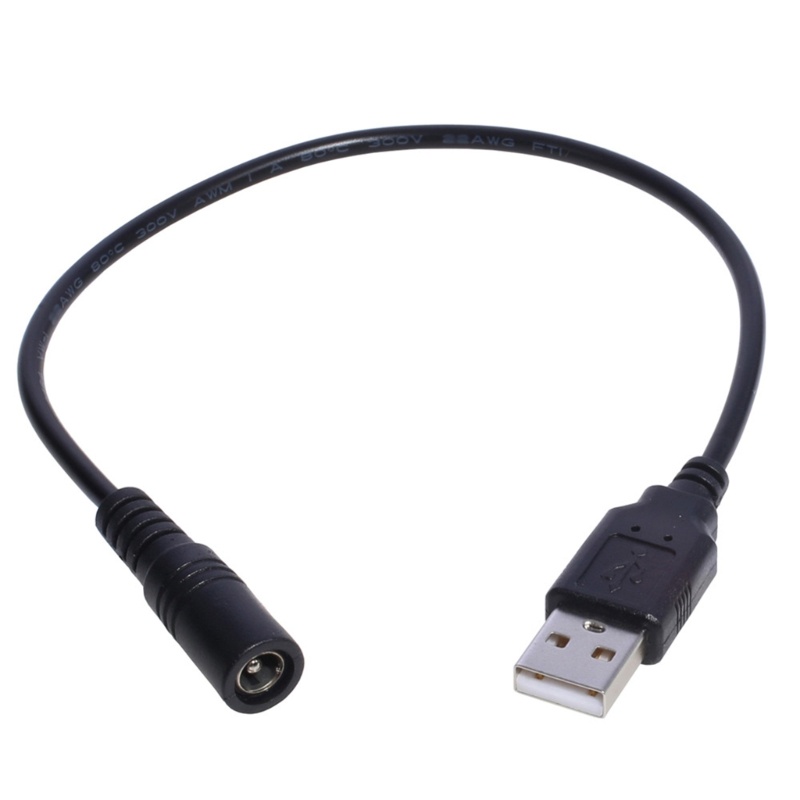 Cre 30cm USB Ke DC 5.5x2.1mm 5V Kabel Power Male to Female USB Barel Konektor Kabel Charger Untuk Router Kipas Kecil Berbicara