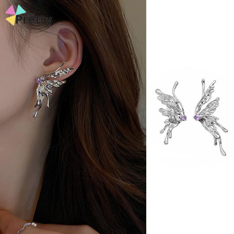 Anting Kupu-kupu Desain Zirkon Butterfly Anting Vintage Korea Gaya Untuk Wanita - PD