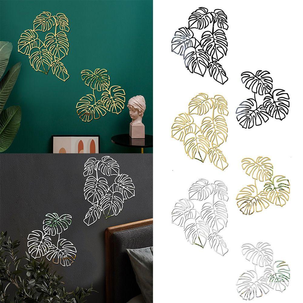 Populer 1set Stiker Dinding 3D Akrilik Perekat Diri Dekorasi Rumah Turtle Leaves