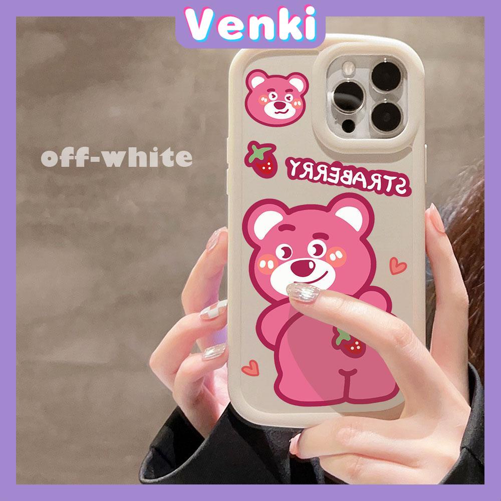 Case fo iPhone 11 Pro Max TPU Soft Case Frosted Bubble Case Black White Cute Cartoon Strawberry Bear Camera Protection Shockproof For iPhone 14 13 12 11 Plus Pro Max 7 Plus X XR