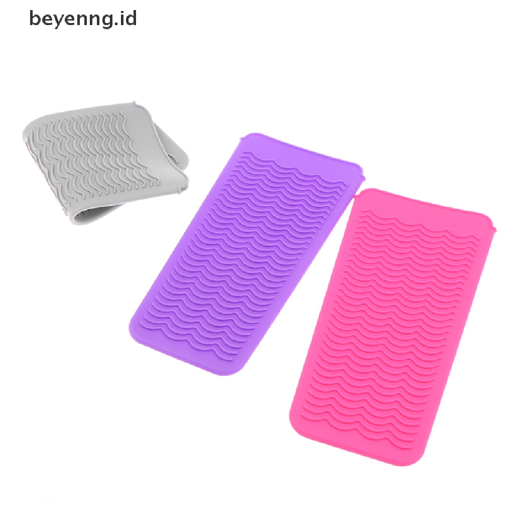 Beyen Kantong Tikar Tahan Panas Bahan Silikon Untuk Pengeriting Rambut Besi Pelurus Rambut Non-slip ID