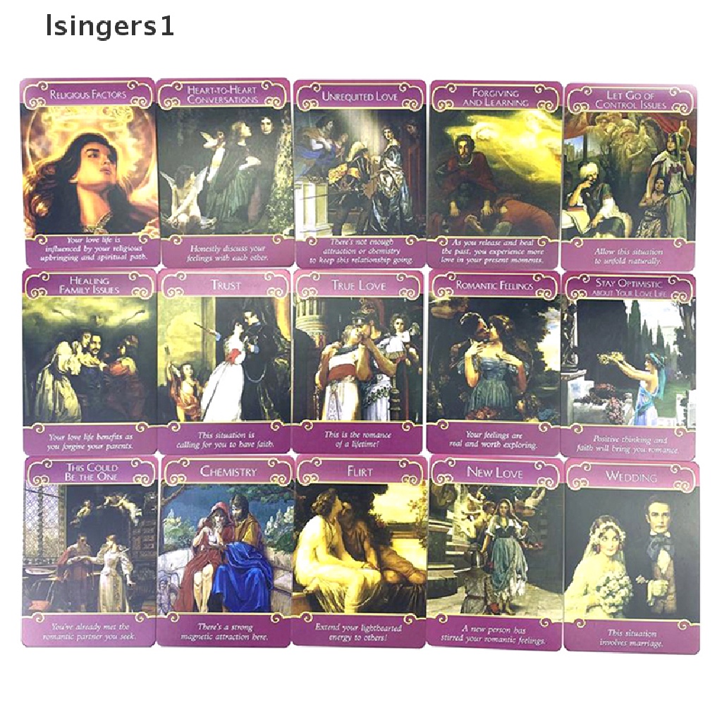 [lsingers1] Kotak Besi Romance Angels Oracle Card Tarot Party Board Game Ramalan w/Butik Manual
