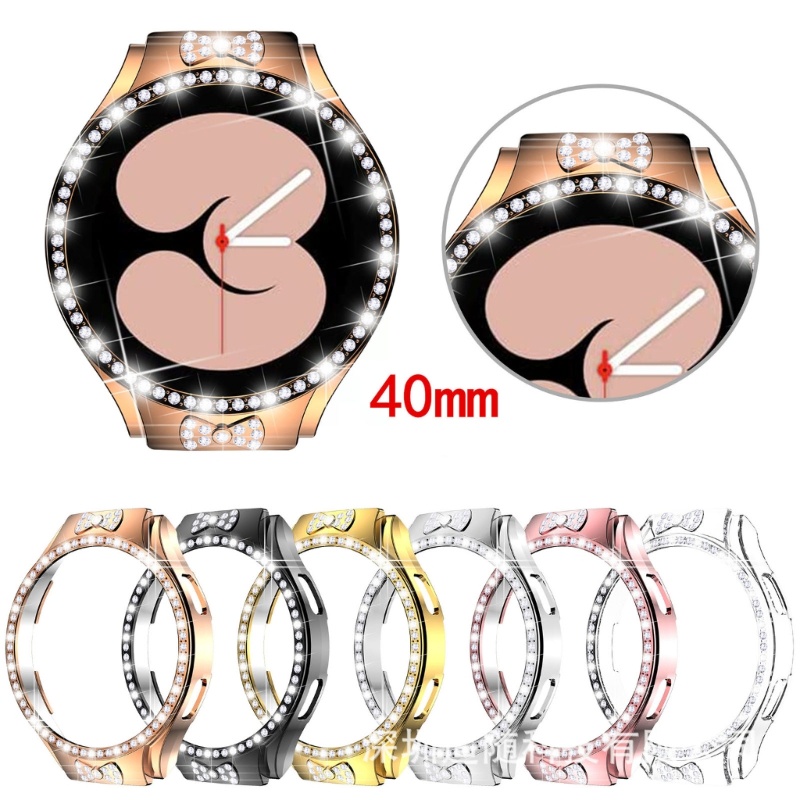 Vivi Jam Tangan Bumper Kristal Berlian Frame-Case Untuk Galaxy-watch 4cover Pelindung