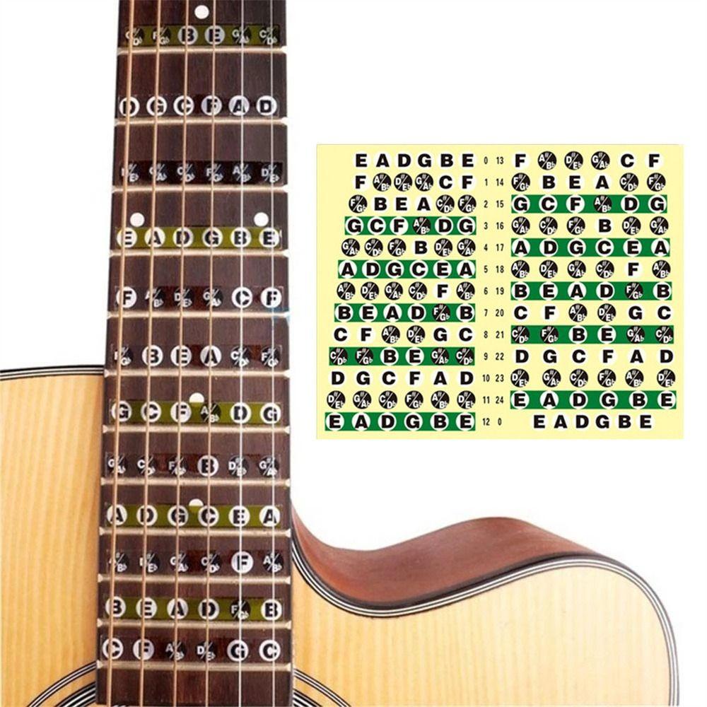 Lanfy Stiker Sisik Gitar Belajar Aksesoris Gitar Musical Scale Pemula Frets Note Decal Gitar Elektrik Fretboard Sticker