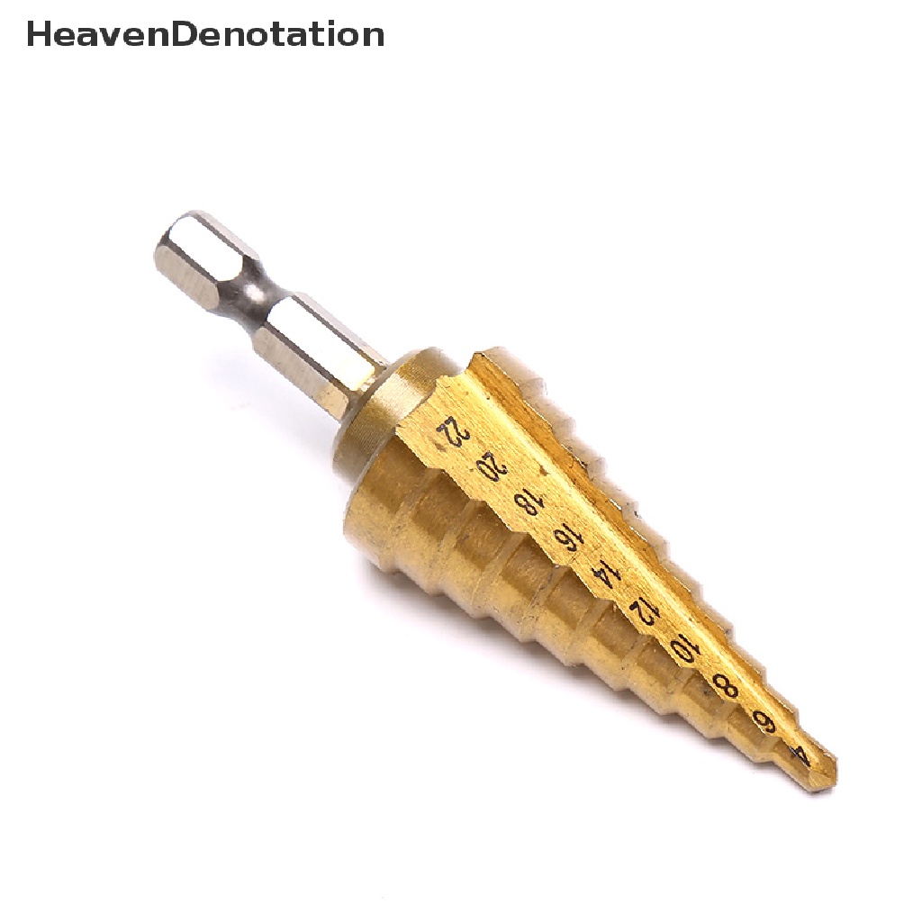 [HeavenDenotation] 4-22mm HSS Hex Titanium Cone Drill Bit Pemotong Lubang Untuk Pengeboran Baja Alat Listrik HDV