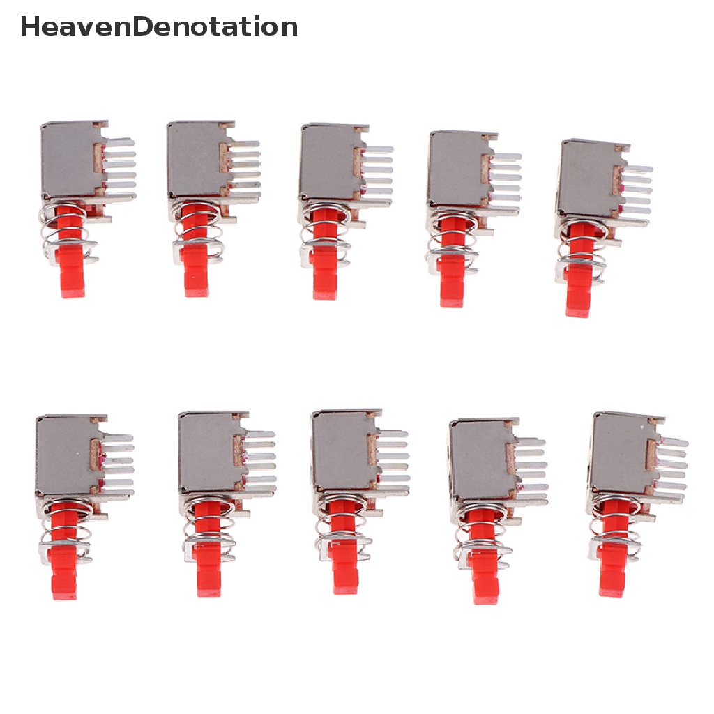 [HeavenDenotation] 10pcs Direct key switch A03 PS-22F03 6pins self-locking power Switchs Merah HDV