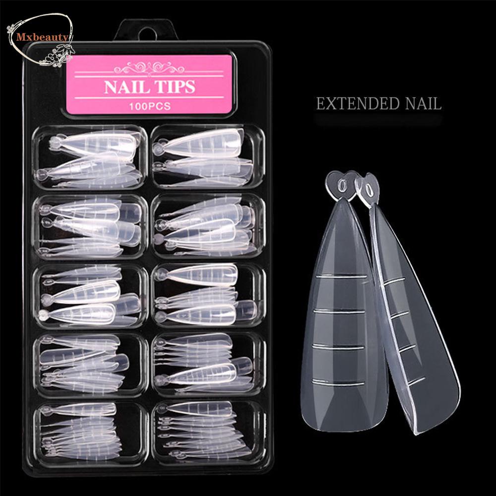 Mxbeauty Kuku Palsu Full Cover Transparan Untuk Manicure / Nail Art Diy