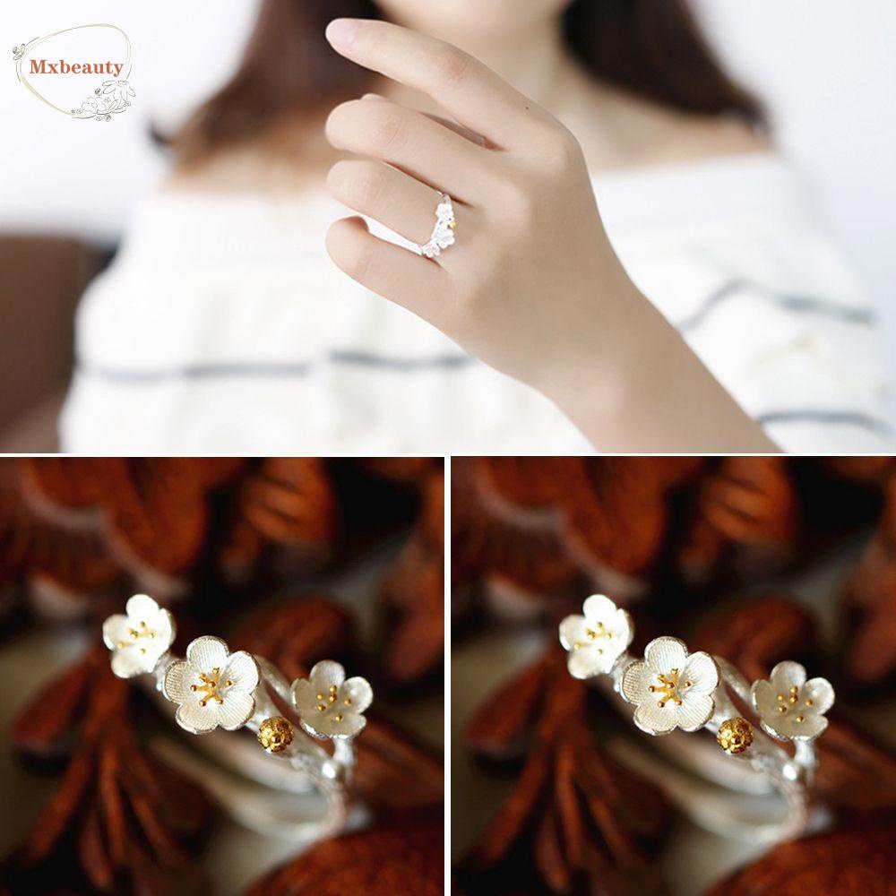 [Bayar Di Tempat]Cincin Bentuk Bunga Plum