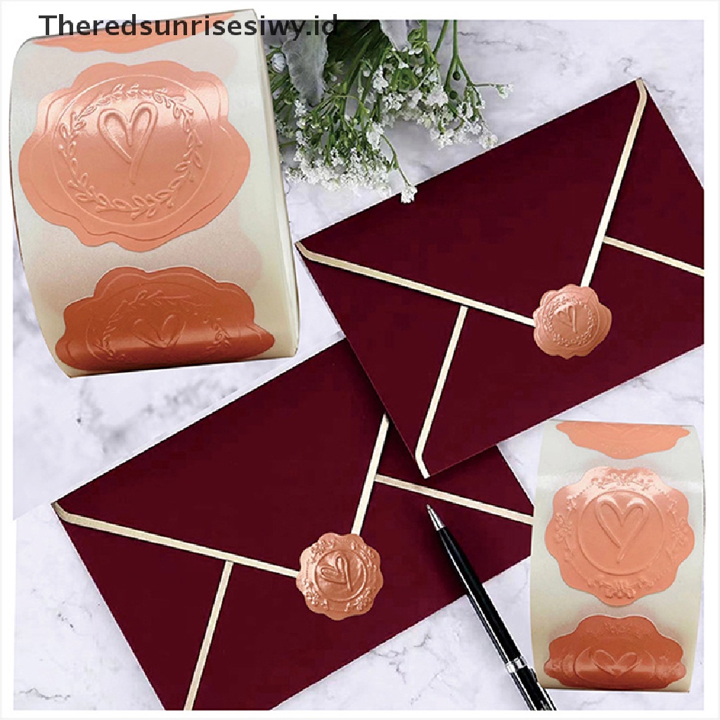 # Kado Mom &amp; PAPA DIY # 300lembar/roll Kreatif Hati 3D Imitasi Wax Seal DIY Stiker Album Stick~