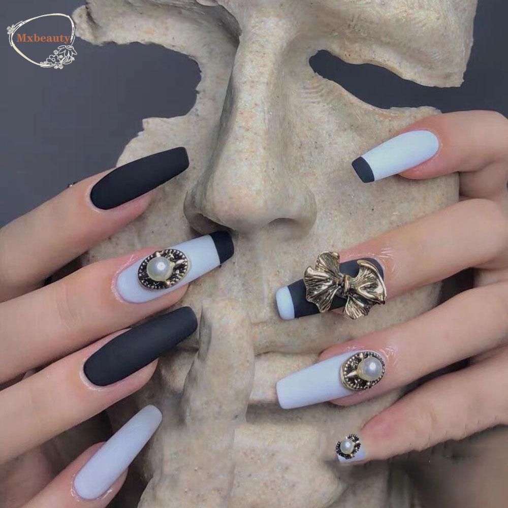 Mxbeauty 3D Ikatan Simpul Nail Art Perhiasan Gaya Jepang Pesona Retro DIY Nail Art Jewelry
