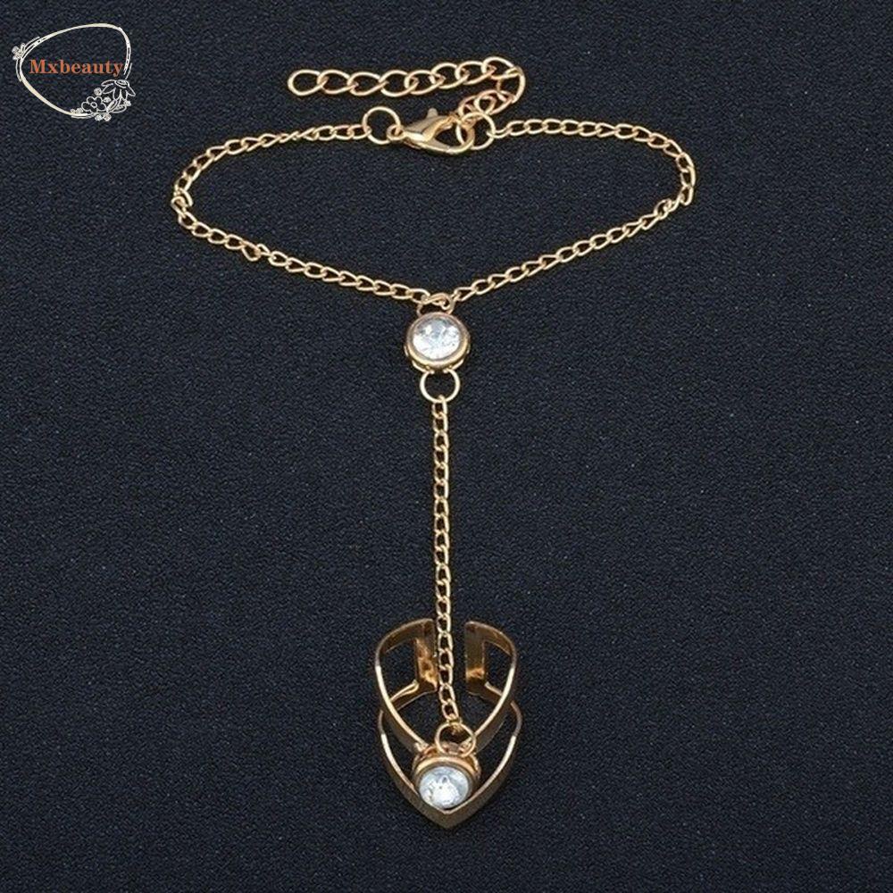 Mxbeauty Gelang Rantai Link Punk Adjustable Untuk Anak Perempuan Bohemia Zricon Kaitan Hand Harness