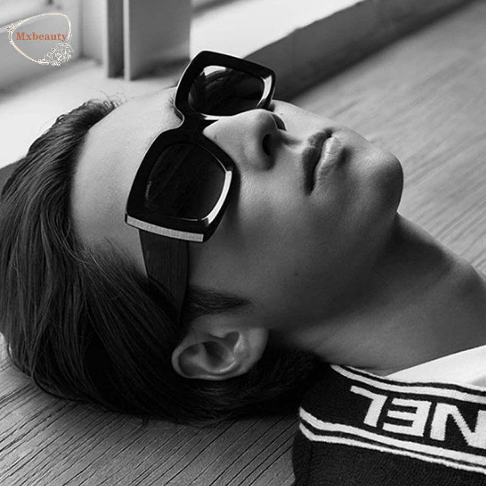 Mxbeauty Kacamata Bingkai Besar Elegan Eropa Dan Amerika Bingkai Besar Oversized Square Frame Black Grey Square Sunglasses