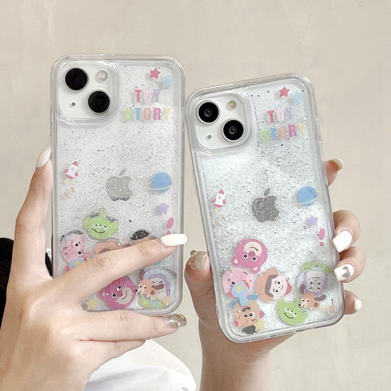 Shine Quicksand Toy Story Mania Girl Woman Soft TPU Case HP iP iPhone 12 13 14 Pro Max 11 FTD Casing Apple