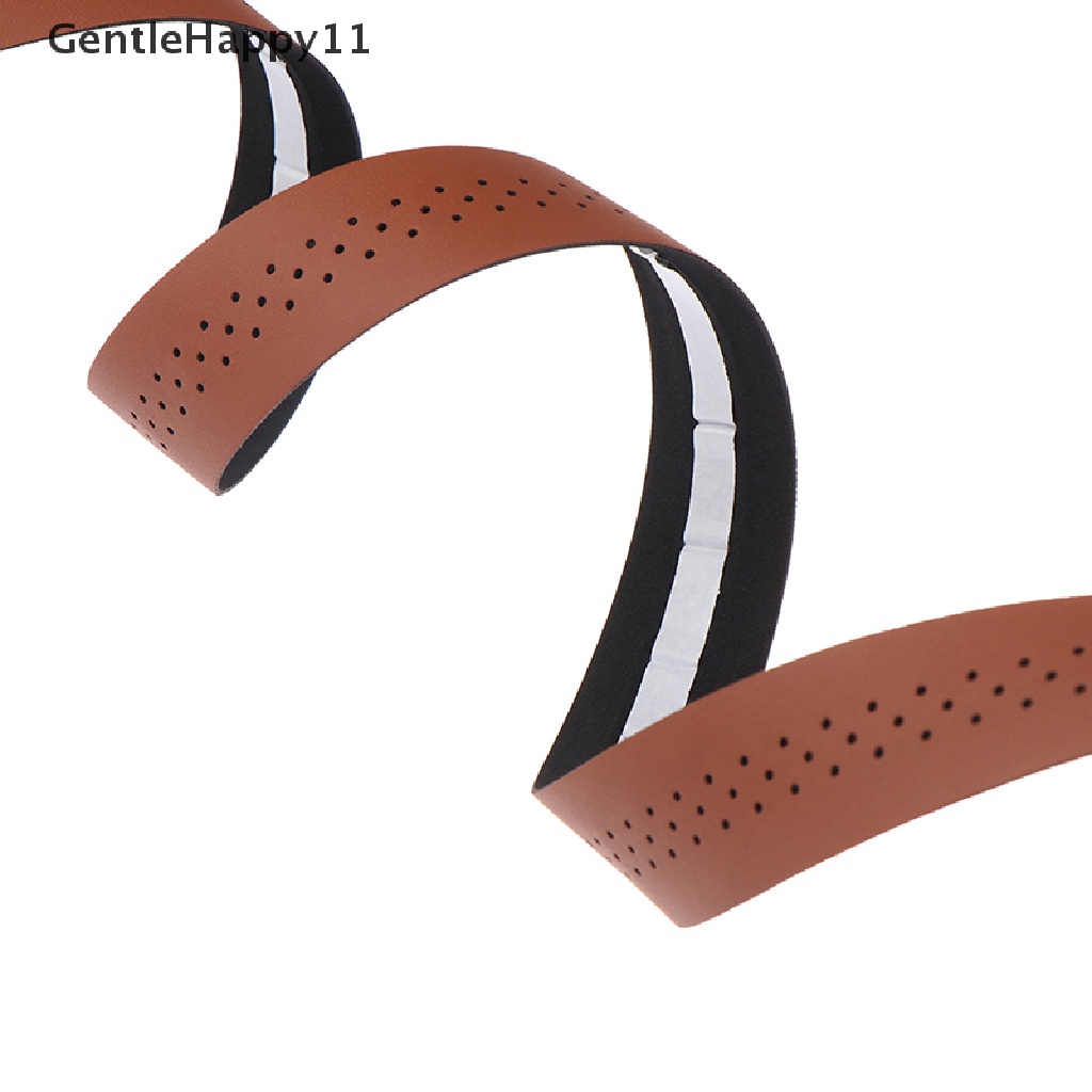 Gentlehappy Tape Stang Sepeda Road Bike PU Leather Sabuk Berlubang Bernapas Lembut id