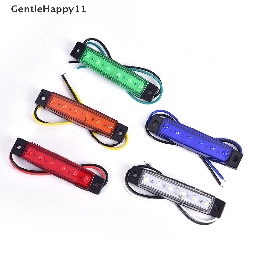 Gentlehappy 1PC 12V 6LEDS Lorry Side Marker Indicator Lampu Trailer Led Rendah Lampu Samping Belakang id