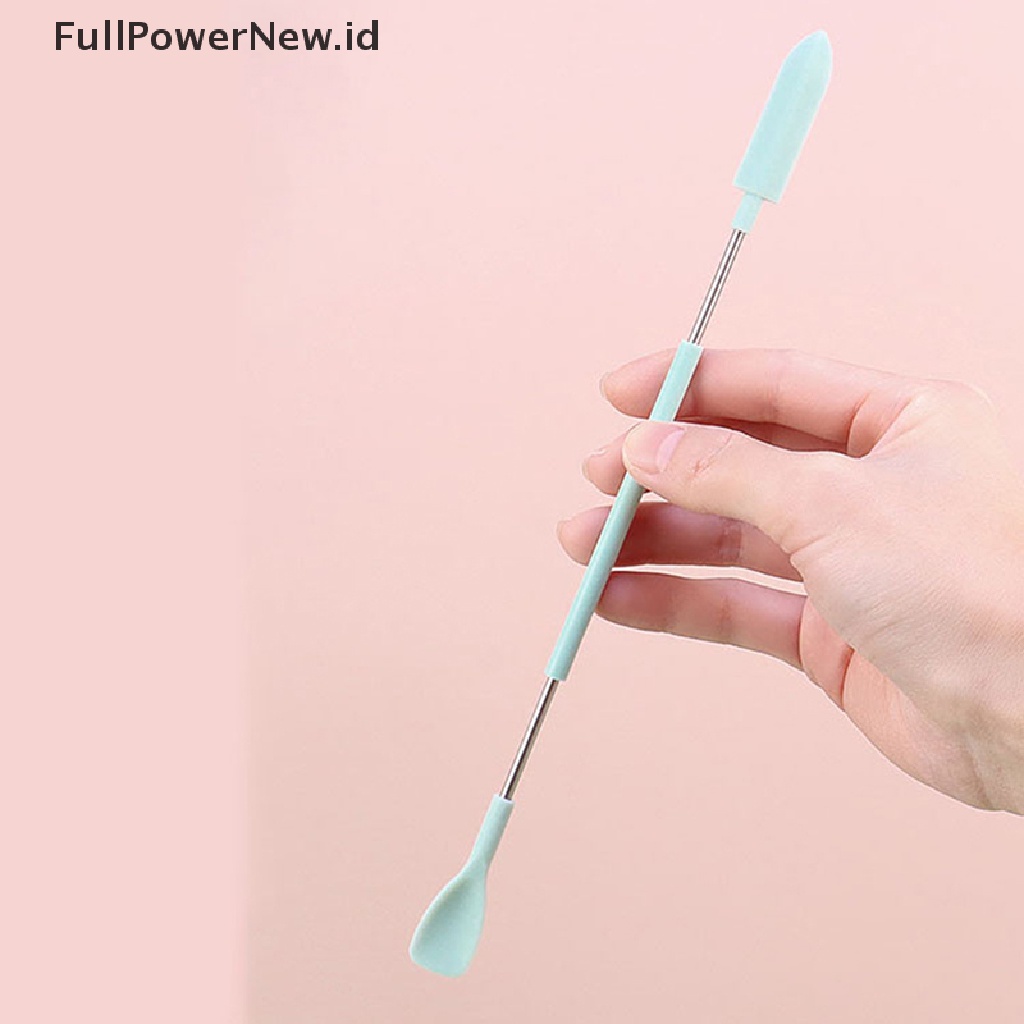 Power Silicone Mini Spatula Jar Scraper Scoop Tip Sendok Kosmetik Berkepala Dua Panjang ID