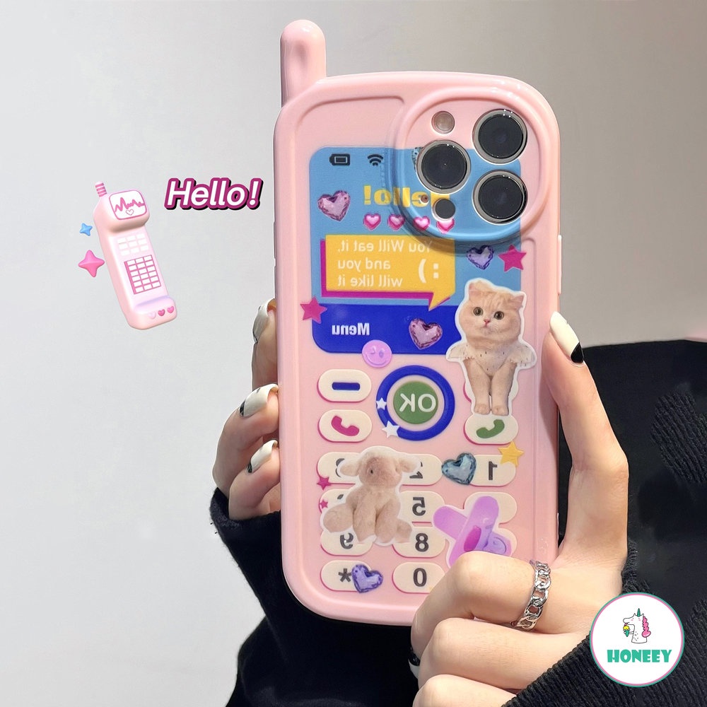 IPHONE Casing Telepon 3d Lucu Imut Untuk Iphone14 13 12 11 Pro Max 14pro Anime Kartun Silikon Shockproof Soft Protection Cover